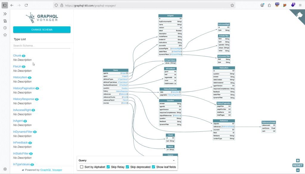 Exposed GraphQL introspection query output showing API structure and internal data leaks